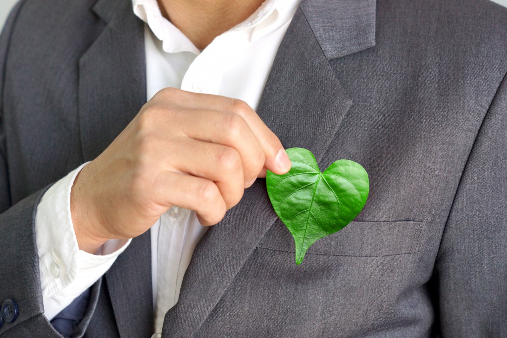 person holding a green leaf