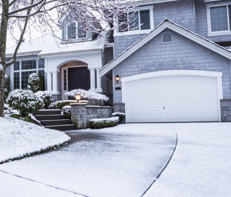 home covered in snow