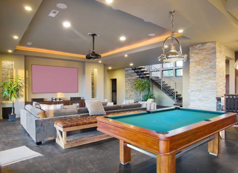 room with pool table