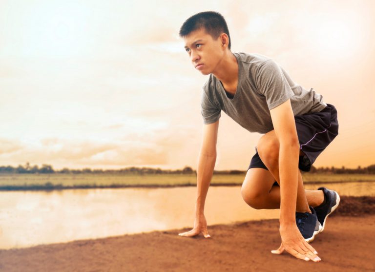 child getting ready to run