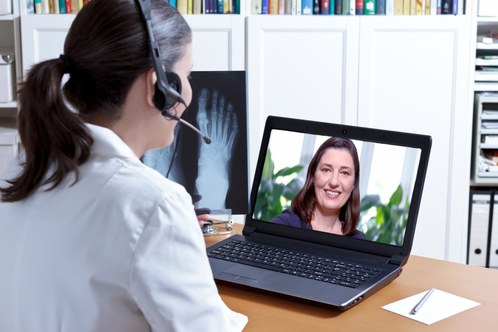 doctor conducting a telehealth