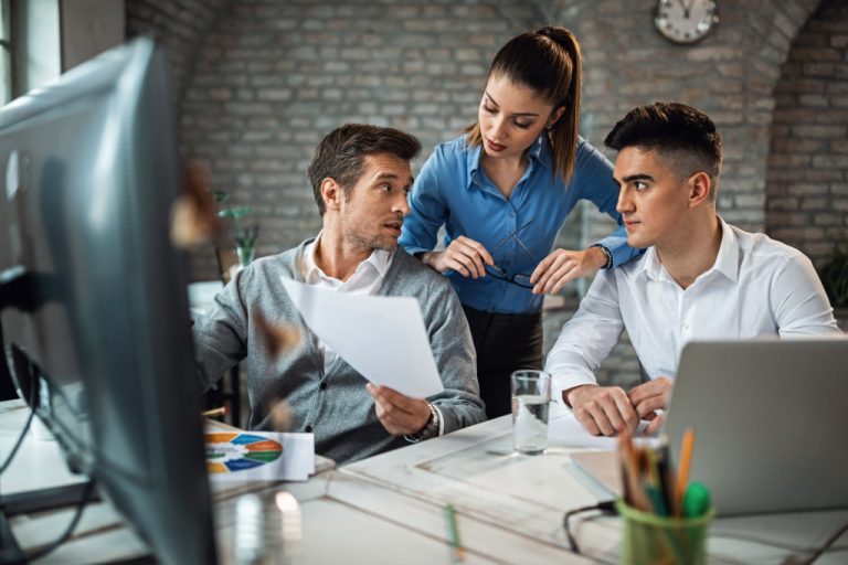 group of people working