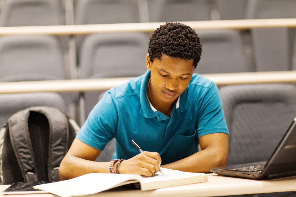 student studying