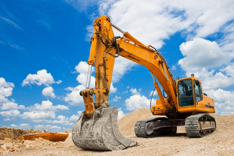 excavator in a construction site