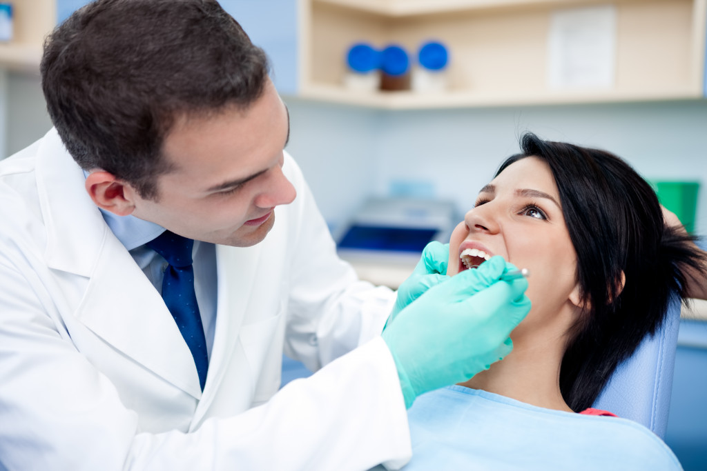 Medical treatment at the dentist office.