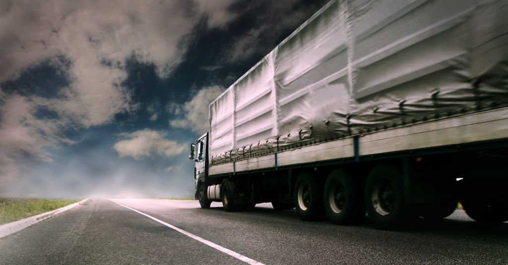 truck driving on highway