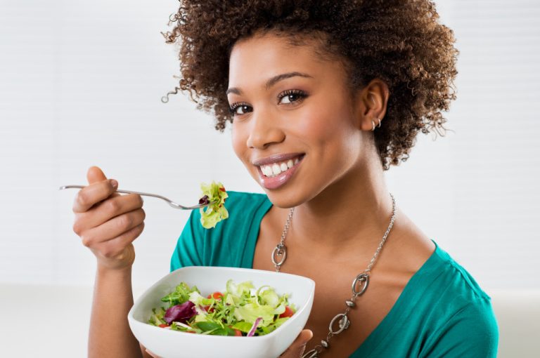 a woman eating health